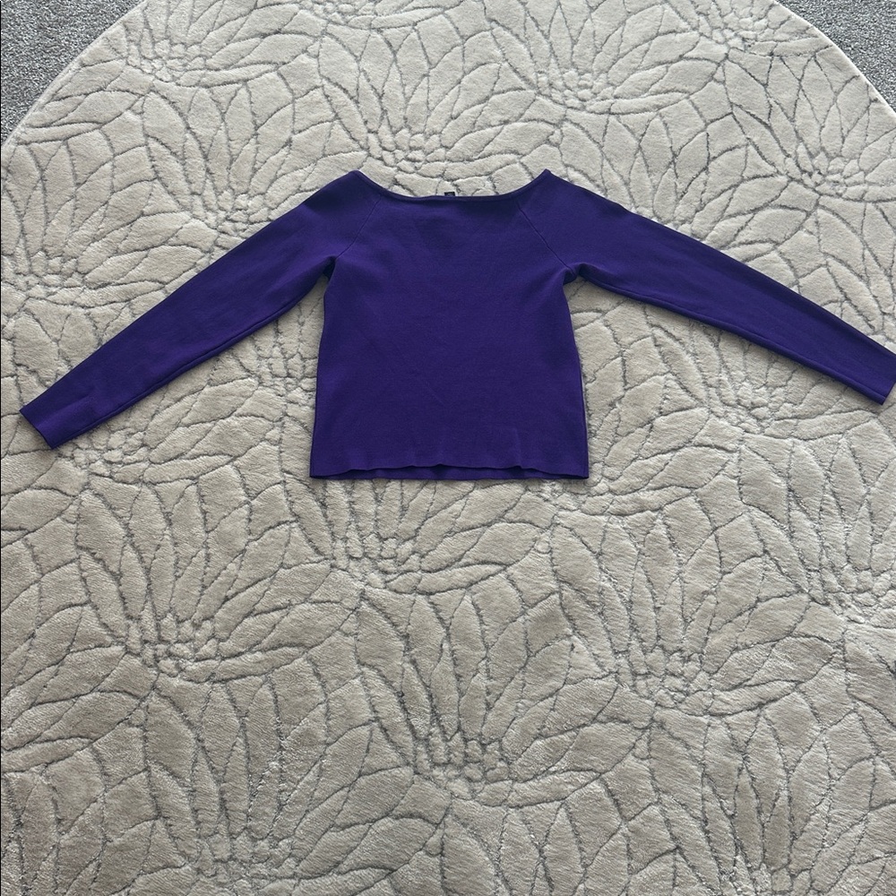 Ann Taylor Deep Purple Long Sleeve Top - Picture 8 of 12